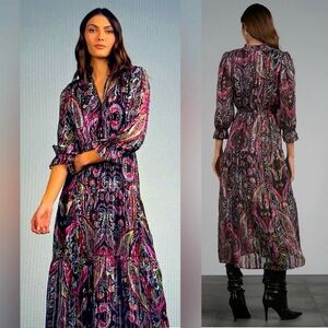Paisley printed maxi dress, S